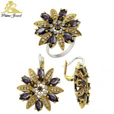 Gümüş Otantik Taşlı Set